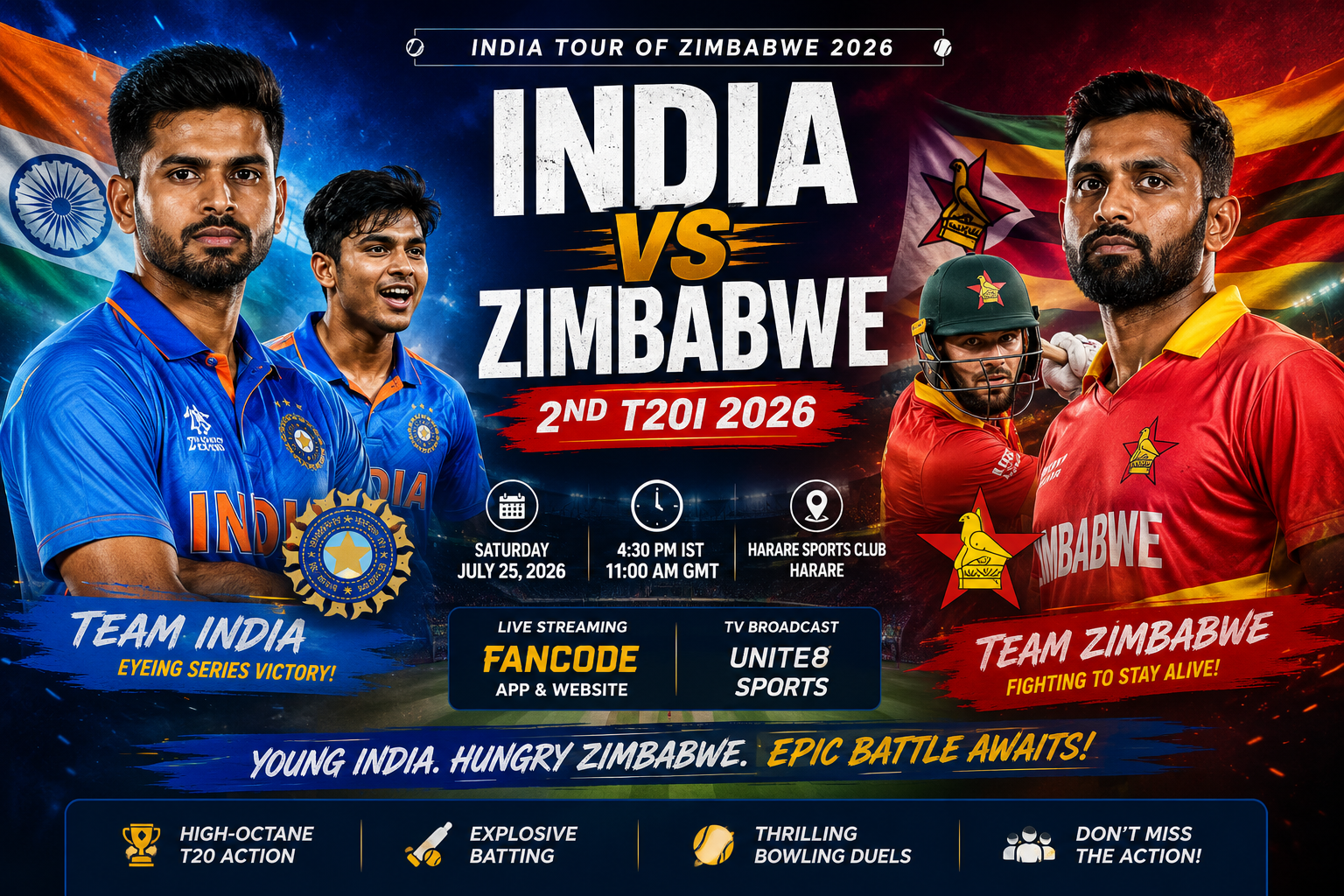 India vs Zimbabwe 2nd T20I 2026